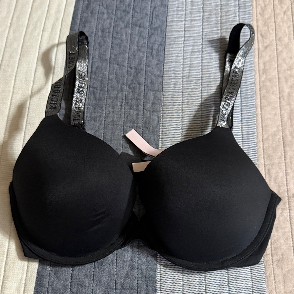 Victoria's Secret Black Bra with Branded Straps